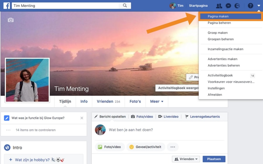 een facebook bedrijfspagina aanmaken