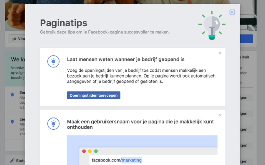 facebook bedrijfspagina start tips