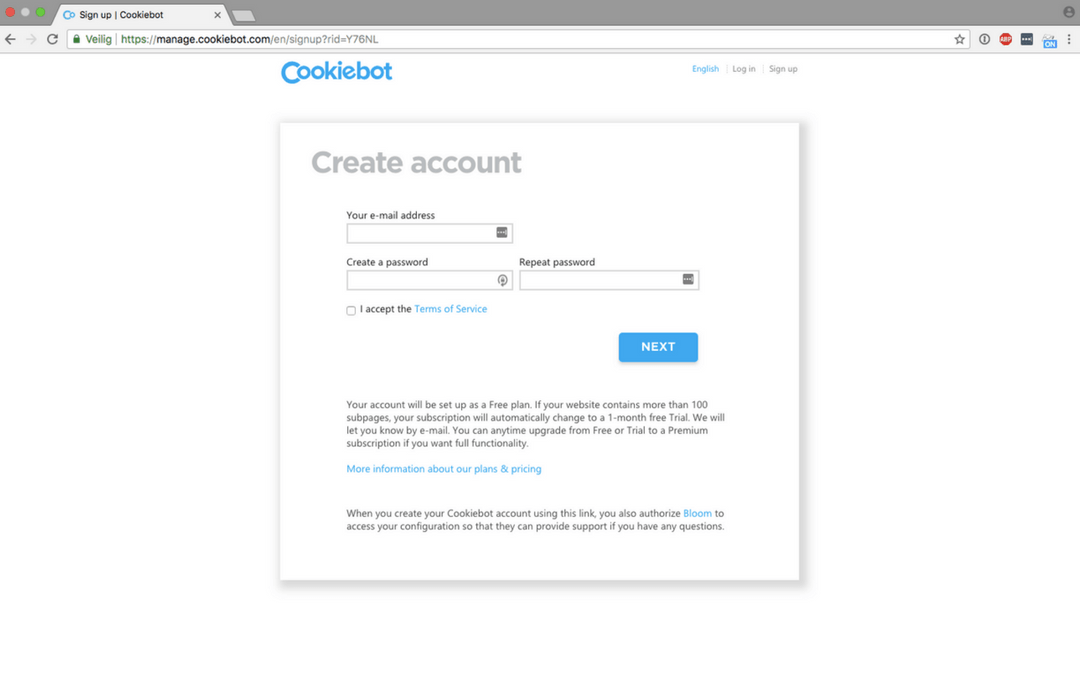 1. Account aanmaken
