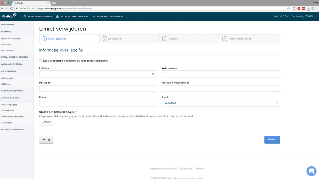 Informatie over jezelf