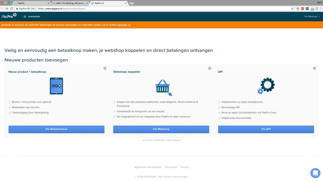activeer account