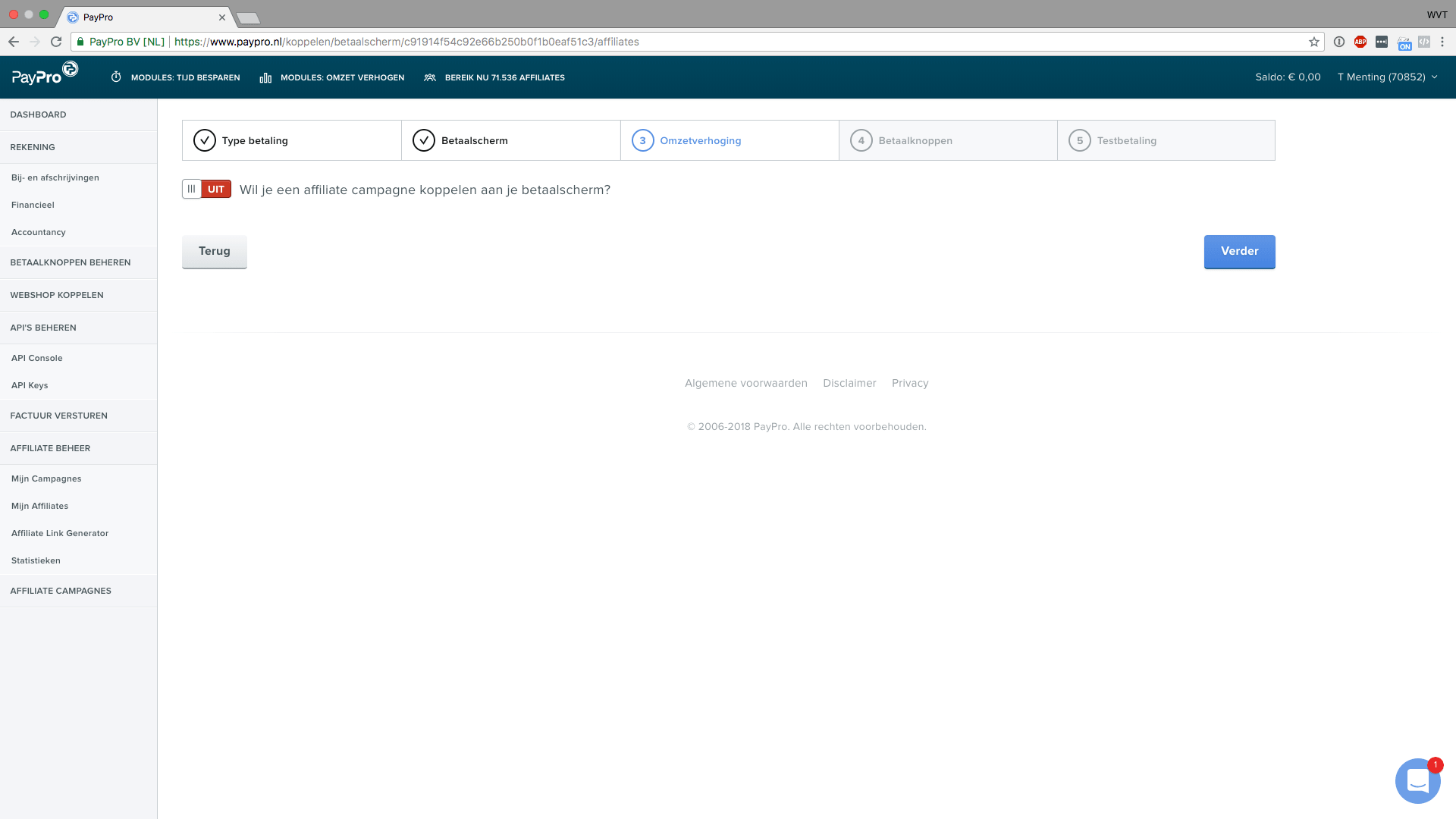 affiliate campagne PayPro